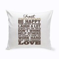 JDS Personalized Gifts Personalized Rustic Rules Cotton Throw Pillow JMSI2683